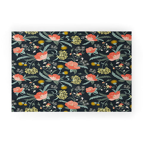 Heather Dutton Poppy Meadow Midnight Welcome Mat