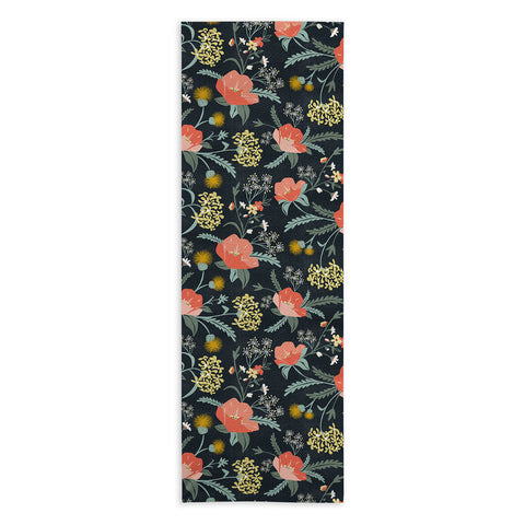 Heather Dutton Poppy Meadow Midnight Yoga Towel