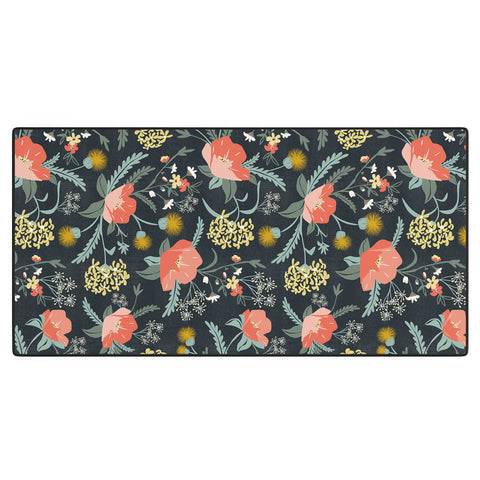 Heather Dutton Poppy Meadow Midnight Desk Mat