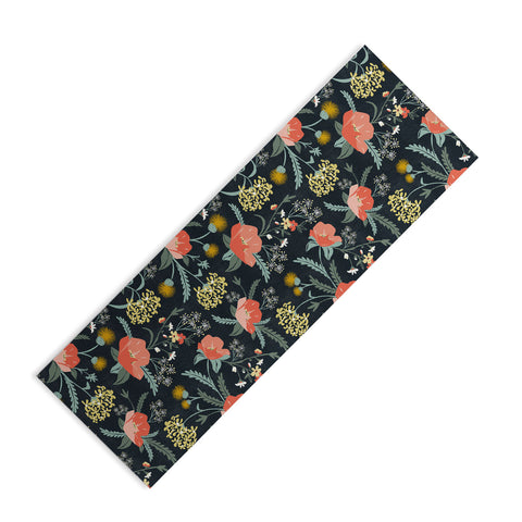 Heather Dutton Poppy Meadow Midnight Yoga Mat