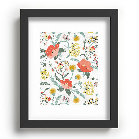 Heather Dutton Poppy Meadow White Recessed Framing Rectangle