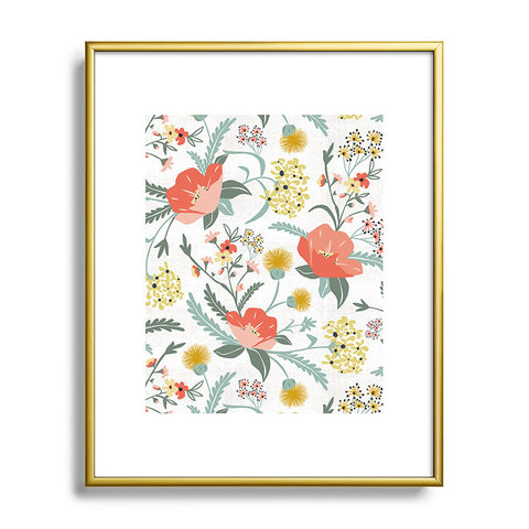 Heather Dutton Poppy Meadow White Metal Framed Art Print