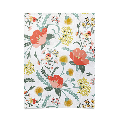 Heather Dutton Poppy Meadow White Poster