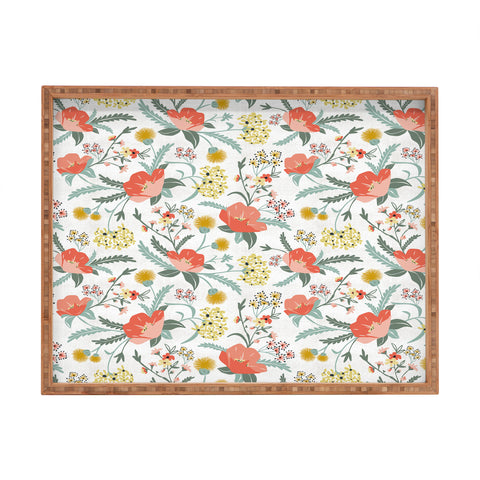 Heather Dutton Poppy Meadow White Rectangular Tray