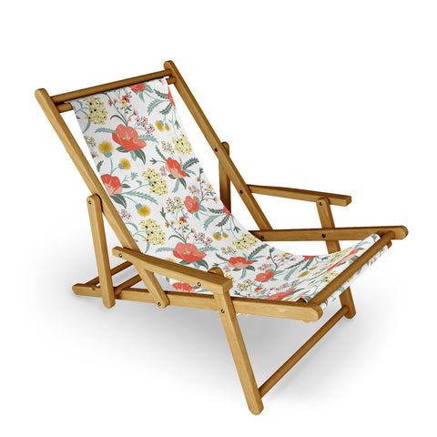 Heather Dutton Poppy Meadow White Sling Chair