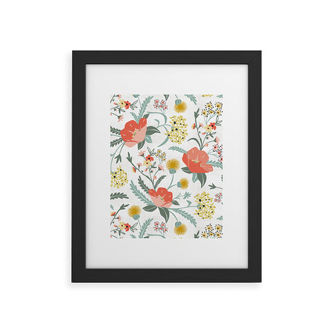 Heather Dutton Poppy Meadow White Framed Art Print