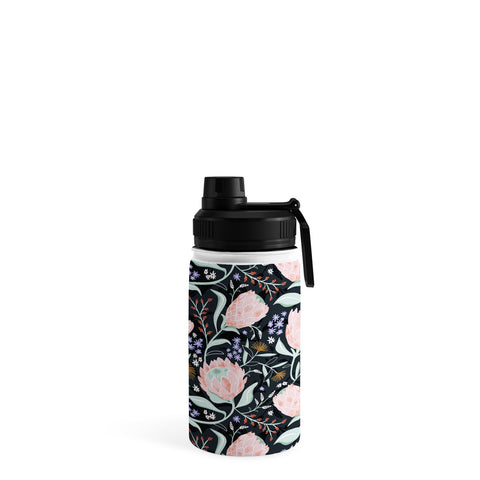 Heather Dutton Protea Field Midnight Blue Water Bottle