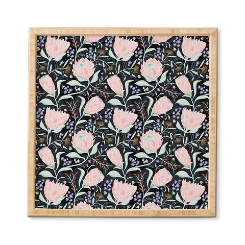 Heather Dutton Protea Field Midnight Blue Framed Wall Art