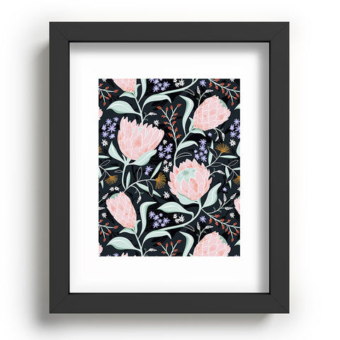 Heather Dutton Protea Field Midnight Blue Recessed Framing Rectangle