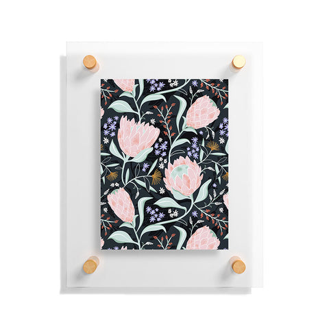 Heather Dutton Protea Field Midnight Blue Floating Acrylic Print