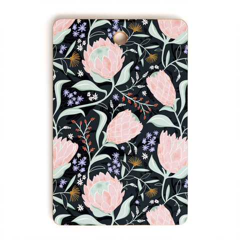 Heather Dutton Protea Field Midnight Blue Cutting Board Rectangle