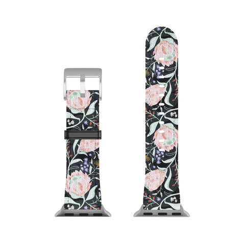 Heather Dutton Protea Field Midnight Blue Apple Watch Band