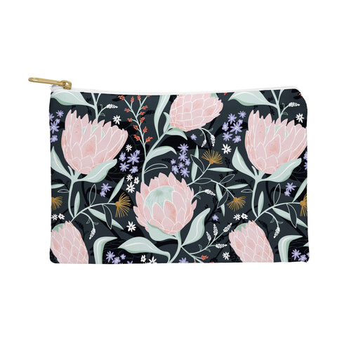 Heather Dutton Protea Field Midnight Blue Pouch