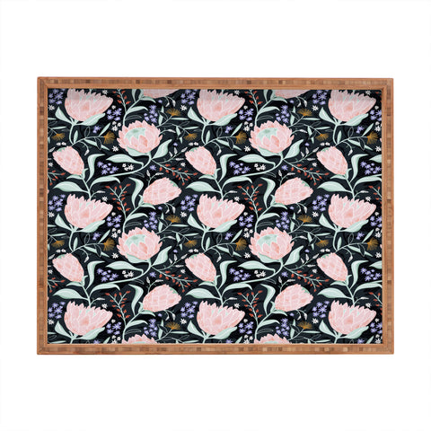 Heather Dutton Protea Field Midnight Blue Rectangular Tray