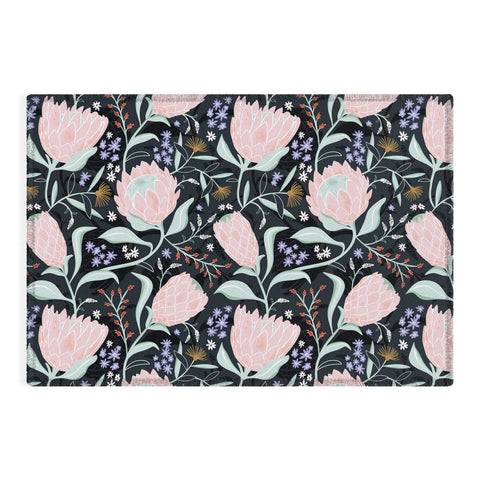 Heather Dutton Protea Field Midnight Blue Outdoor Rug
