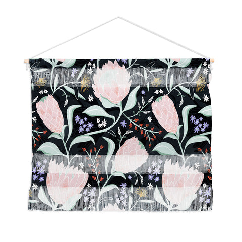 Heather Dutton Protea Field Midnight Blue Wall Hanging Landscape