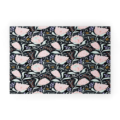 Heather Dutton Protea Field Midnight Blue Welcome Mat