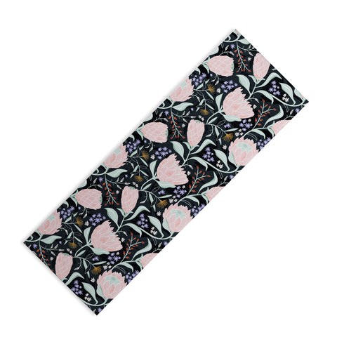 Heather Dutton Protea Field Midnight Blue Yoga Mat