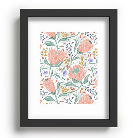 Heather Dutton Protea Field White Recessed Framing Rectangle