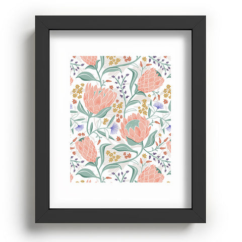 Heather Dutton Protea Field White Recessed Framing Rectangle