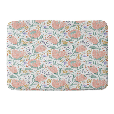 Heather Dutton Protea Field White Memory Foam Bath Mat