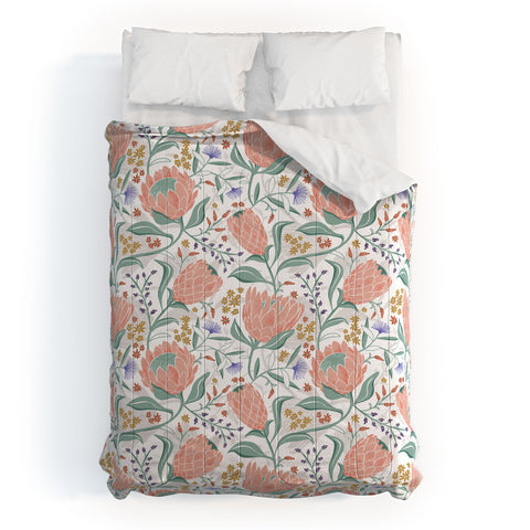Heather Dutton Protea Field White Comforter