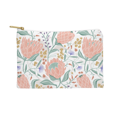 Heather Dutton Protea Field White Pouch