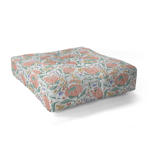Heather Dutton Protea Field White Floor Pillow Square