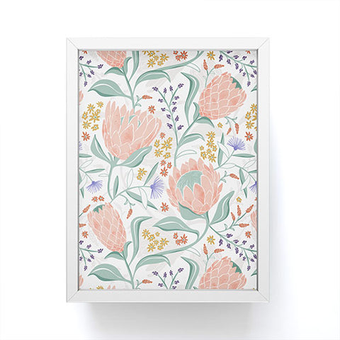 Heather Dutton Protea Field White Framed Mini Art Print