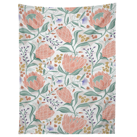 Heather Dutton Protea Field White Tapestry