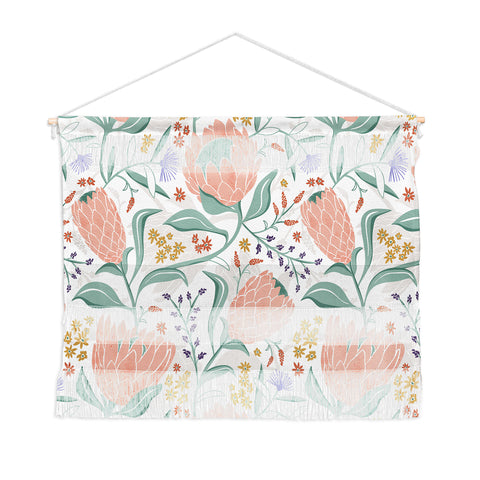 Heather Dutton Protea Field White Wall Hanging Landscape