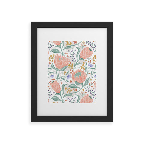 Heather Dutton Protea Field White Framed Art Print