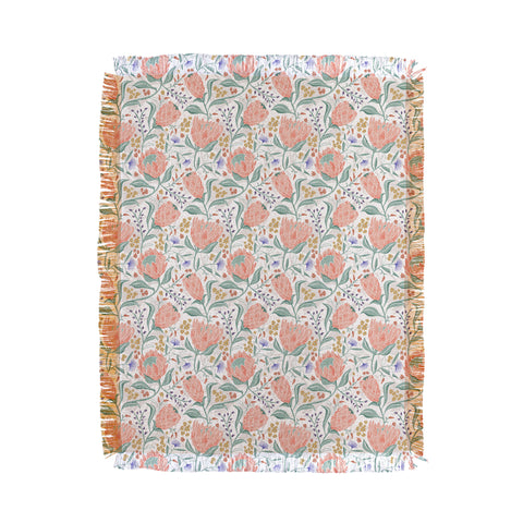 Heather Dutton Protea Field White Throw Blanket