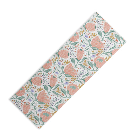 Heather Dutton Protea Field White Yoga Mat