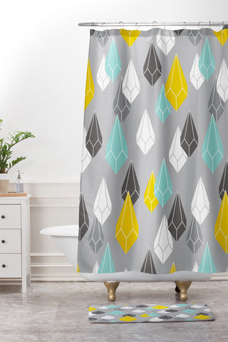 Heather Dutton Raining Gems Whisper Shower Curtain And Mat