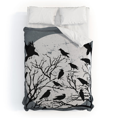 Heather Dutton Ravens Call Midnight Duvet Cover