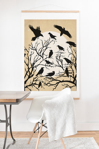Heather Dutton Ravens Call Natural Art Print And Hanger
