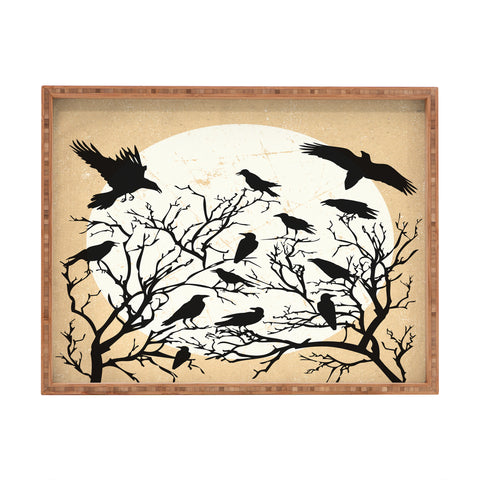 Heather Dutton Ravens Call Natural Rectangular Tray