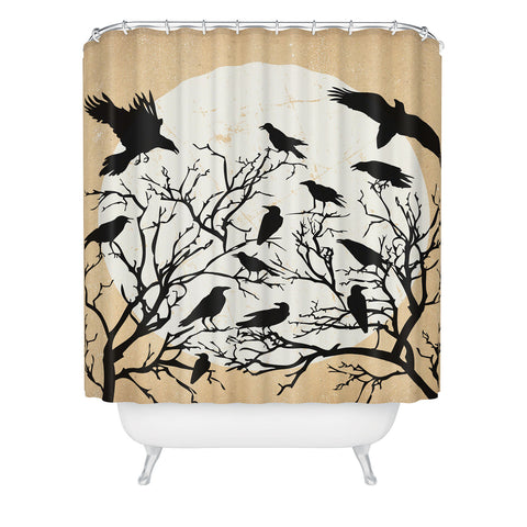 Heather Dutton Ravens Call Natural Shower Curtain