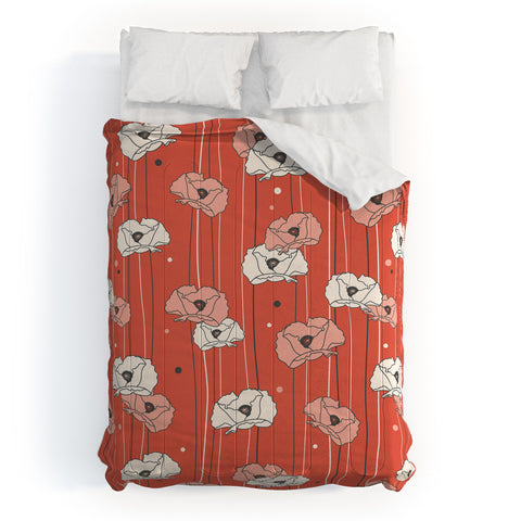 Heather Dutton Red Poppy Field 1 Comforter