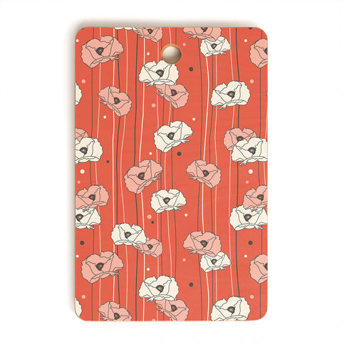 Heather Dutton Red Poppy Field 1 Cutting Board Rectangle