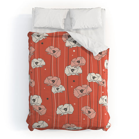 Heather Dutton Red Poppy Field 1 Duvet Cover