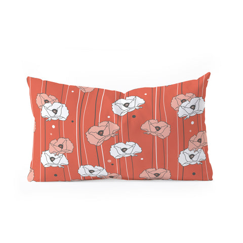 Heather Dutton Red Poppy Field 1 Oblong Throw Pillow