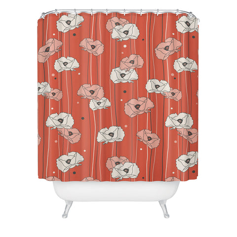 Heather Dutton Red Poppy Field 1 Shower Curtain