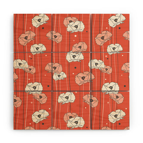 Heather Dutton Red Poppy Field 1 Wood Wall Mural