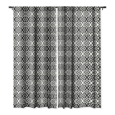Heather Dutton Rhythm Black Blackout Window Curtain