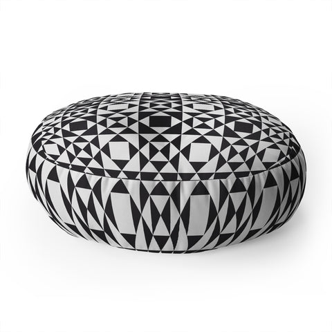 Heather Dutton Rhythm Black Floor Pillow Round