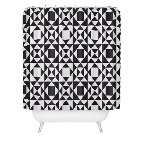 Heather Dutton Rhythm Black Shower Curtain