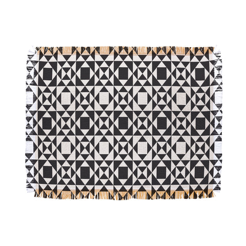 Heather Dutton Rhythm Black Throw Blanket