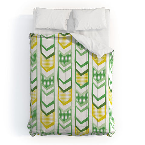 Heather Dutton Right Direction Lemon Lime Comforter